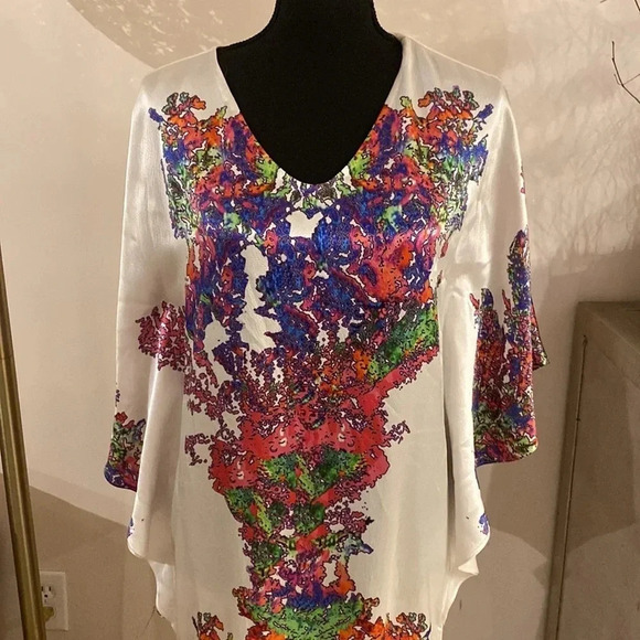 Halston heritage silk dress tunic size 0 - Picture 2 of 6